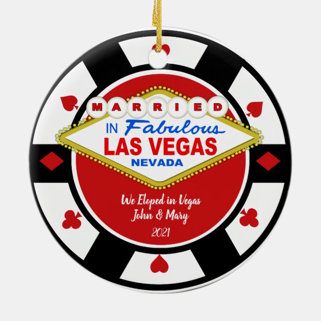 We Eloped in Vegas Ornament 2021 (Back)