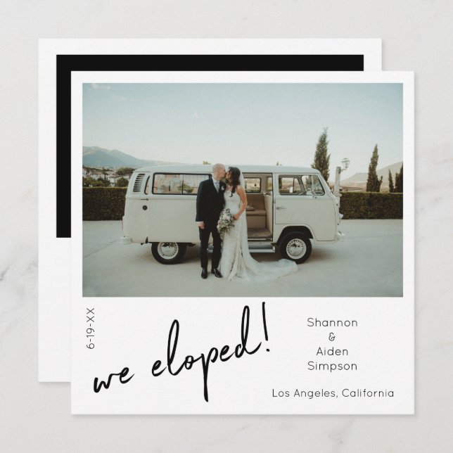 We Eloped Instant Photo Announcement (Front/Back)