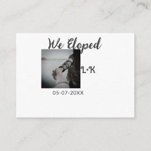 We eloped just married add photo name letter date enclosure card