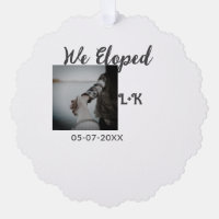We eloped just married add photo name letter date