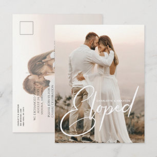 We Eloped Just Married Photo Wedding Announcement Postcard