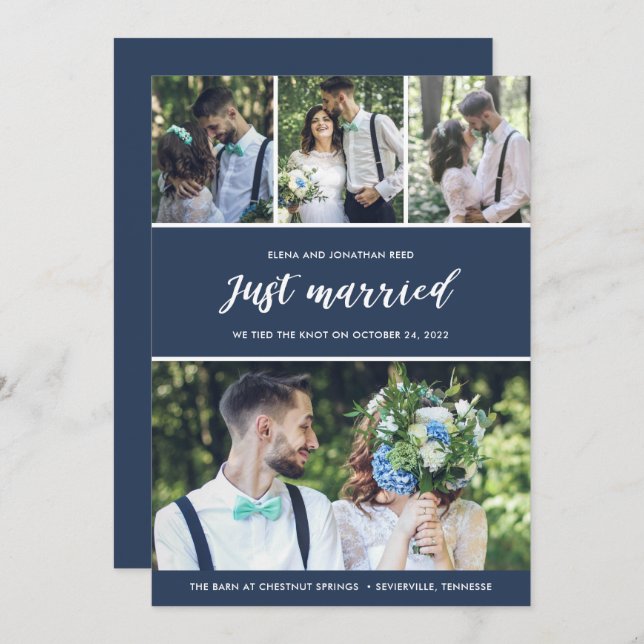 We Eloped Just Married Wedding Announcement (Front/Back)