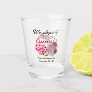 WE ELOPED! Las Vegas Theme Wedding Announcement Shot Glass