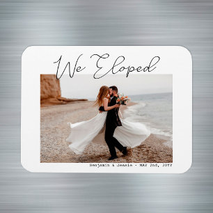 We Eloped Minimal Simple Script Photo Elopement Magnet