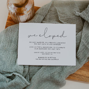 We Eloped Minimalist Elopement Reception Invitation