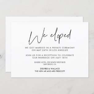 We eloped Modern minimalist announcement