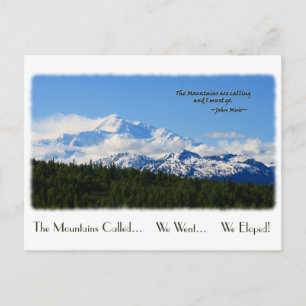 We Eloped! Mountains Called Custom Announcement Postcard
