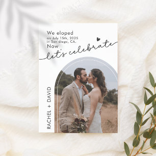 We Eloped Now Let's Celebrate 2 Photo Elopement Invitation