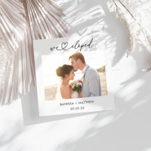 We Eloped Photo Calligraphy Script Wedding