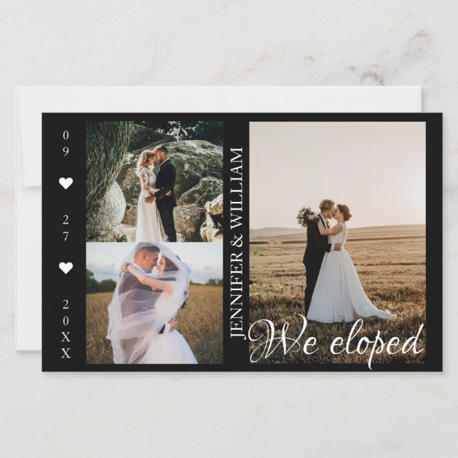 We Eloped Photo Collage Wedding Announcement  (Front)