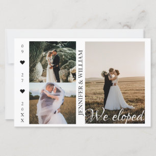 We Eloped Photo Collage Wedding Announcement