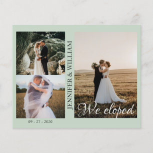 We Eloped Photo Collage Wedding Announcement 