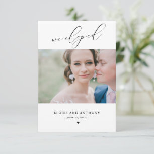 We Eloped Photo Elopement Announcement Card