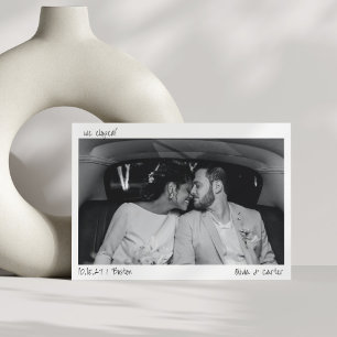 We Eloped Photo Handwriting Minimalist Elopement Announcement