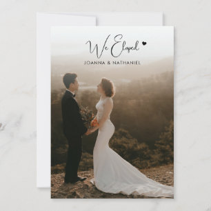 We Eloped Reception Only Wedding Photo Simple Chic Invitation