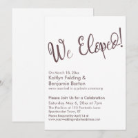 We Eloped! Rosegold White Post Wedding Celebration