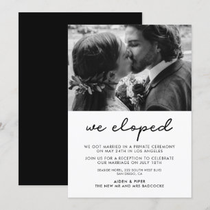 We eloped Simple photo announcement