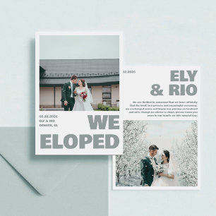 We Eloped Simple Sea Photo Announcement Card