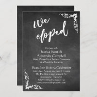 We Eloped Typography on Embellished Chalkboard