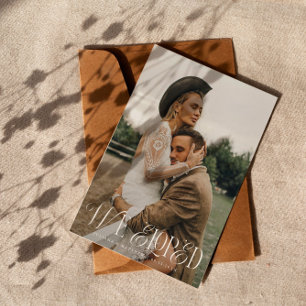 We Eloped Vintage Elegance Wedding Photo Announcement