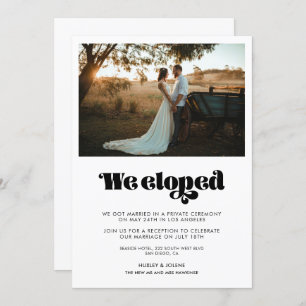 We eloped Vintage retro script announcement
