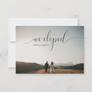 We Eloped Wedding Announcement Photo