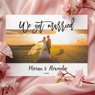 We eloped Wedding announcement Postcard