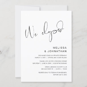 We Eloped, Wedding Elopement Party Invitation