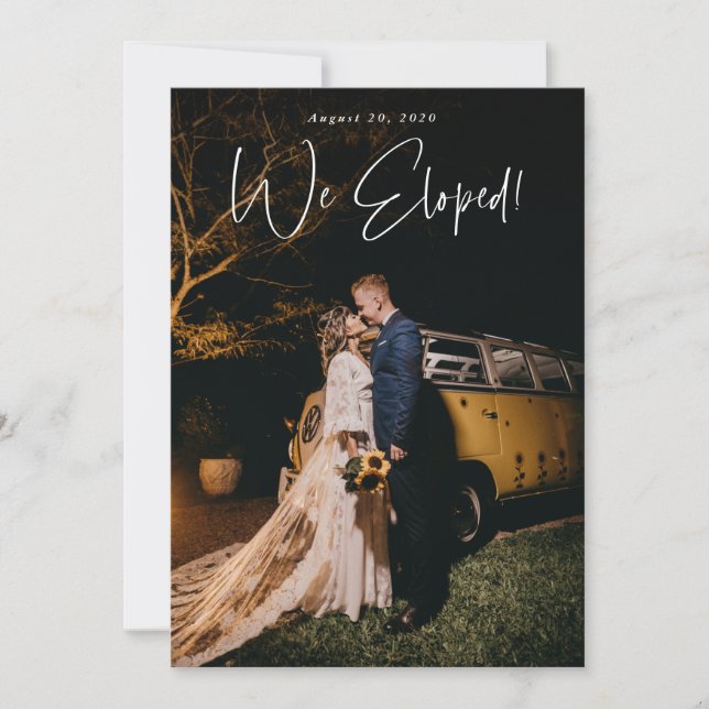 We Eloped Wedding Photo Announcement (Front)