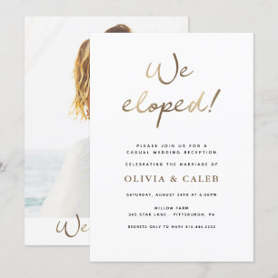 We Eloped! Wedding Reception invitation