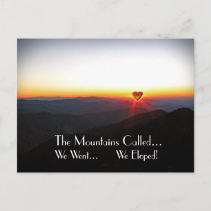 We Eloped when the Romantic Mountains Called Announcement Postcard