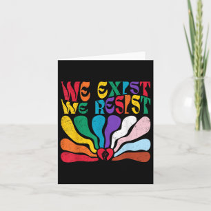 We Exist We Resist Lgbt Flag Pride Anti Trump Boho Card
