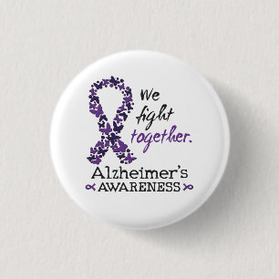 We fight together - Alzheimer awareness 3 Cm Round Badge