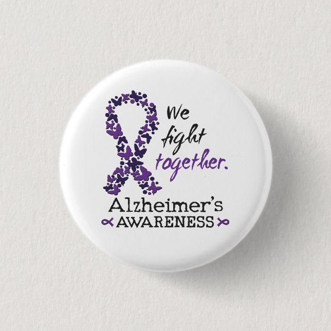 We fight together - Alzheimer awareness 3 Cm Round Badge (Front)