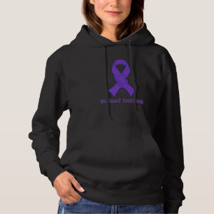 We Fight Together Epilepsy Awareness Purple Ribbon Hoodie
