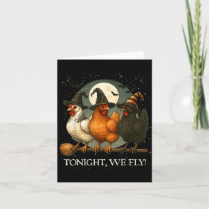 We Fly Funny Chicken Spooky Season Farm Halloween Card