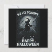 We Fly Tonight Platinum/Black Halloween Flat Card