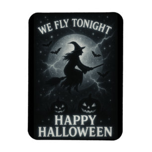 We Fly Tonight Platinum/Black Halloween Magnet
