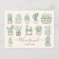 We Found New Home Cute Watercolor Boho Succulents