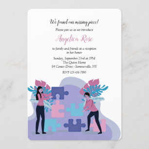 We Found The Missing Piece Adoption  Party Invitation