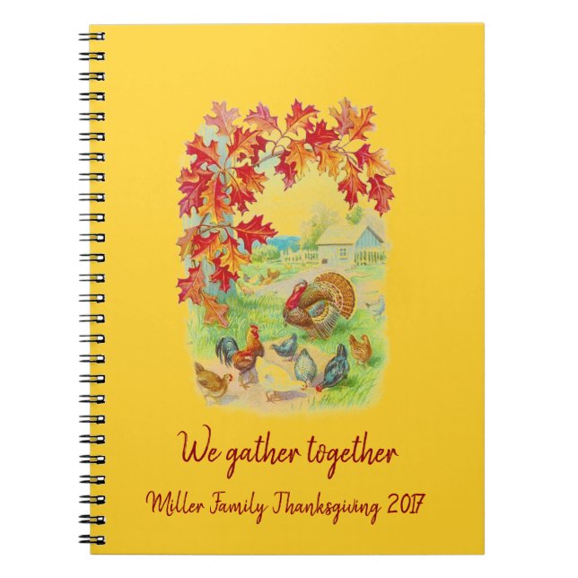 We Gather Together: Personalised Thanksgiving Notebook (Front)