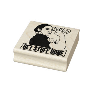 We get stuff done AOC Rosie the riveter Rubber Stamp