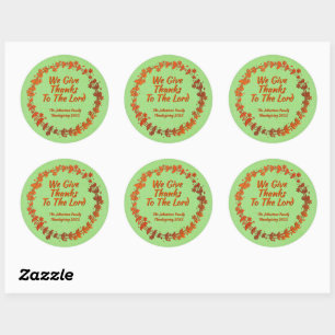 We Give Thanks To The Lord Wreath Name Classic Round Sticker
