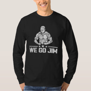 We Go Jim Workout Retro Flexing Gym 4 T-Shirt