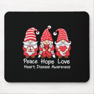 We Go Red Cute Gnomes Wear Red For Heart Disease A Mouse Pad