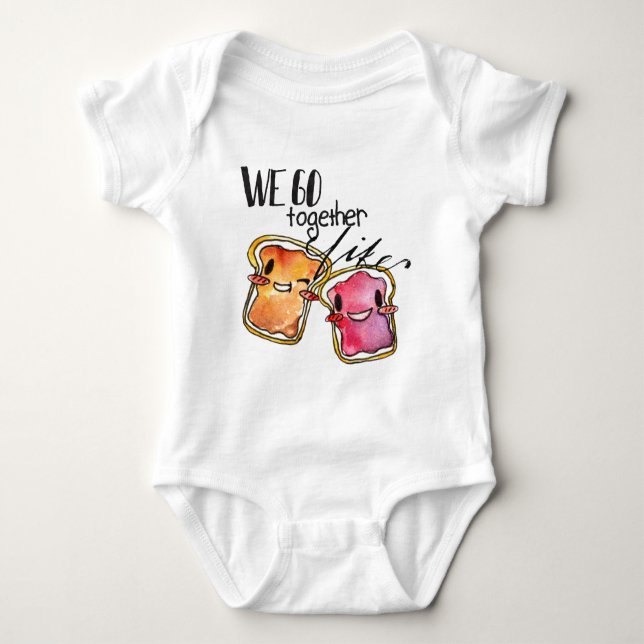 We Go Together like Peanut Butter and Jelly Baby Bodysuit (Front)