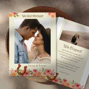 We Got Hitched Elopement Photo Announcement