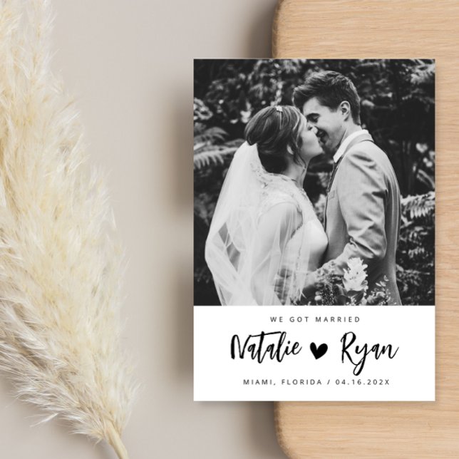 we got married black & white wedding announcement (Creator Uploaded)