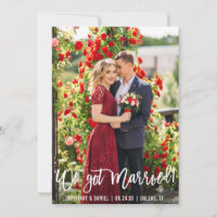 We Got Married Brush Script Photo