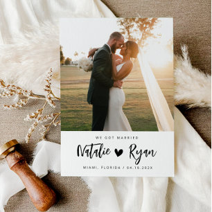 we got married custom photo wedding announcement